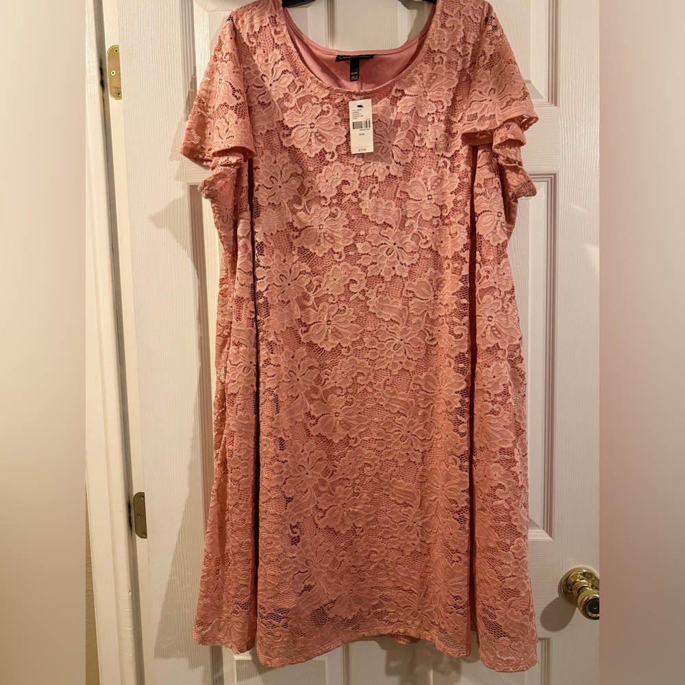 NEW Lane Bryant Dusty Rose Lace Dress